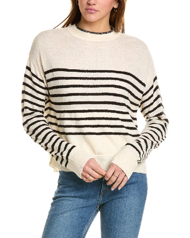 Lounge Knit TopsMonrow Boucle Knit Stripe Sweater