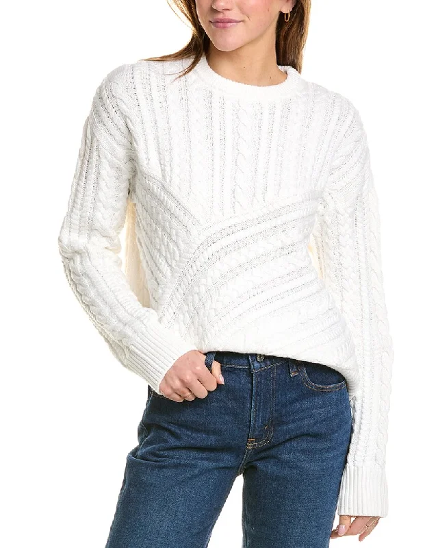 Streetwear Knit TopsMonrow Cable Knit Wool-Blend Sweater