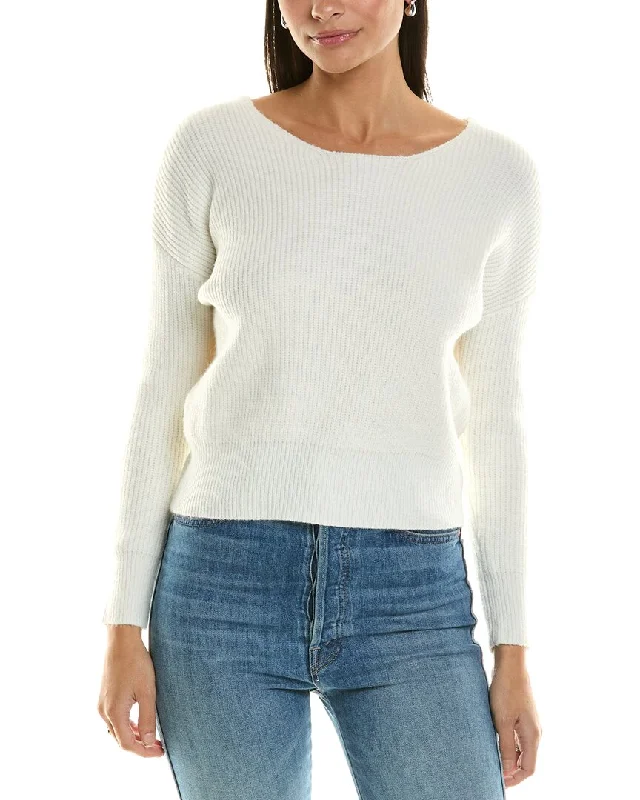 Ribbed Cuff Knit TopsBishop + Young Jocelyn Twist Back Sweater