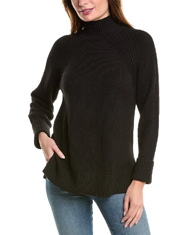 Organic Cotton Knit TopsJones New York Directional Mock Neck Sweater