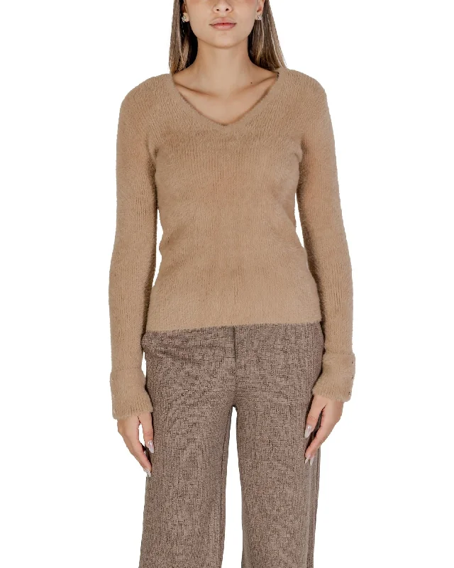 Hemp Knit TopsMorgan De Toi  Womens Fuzzy Knit VNeck Sweater