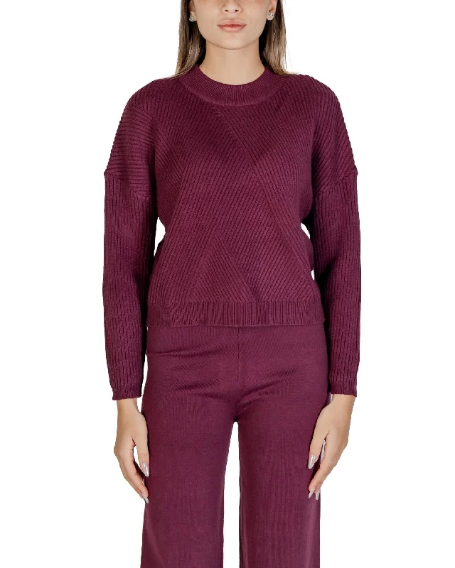 Bamboo Knit TopsClera© Cler Womens Burgundy Knit Sweater