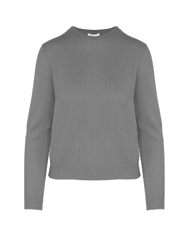 Yoga Knit TopsMalo Cashmere Crew-Neck Sweater with Ribbed Cuffs and Hem