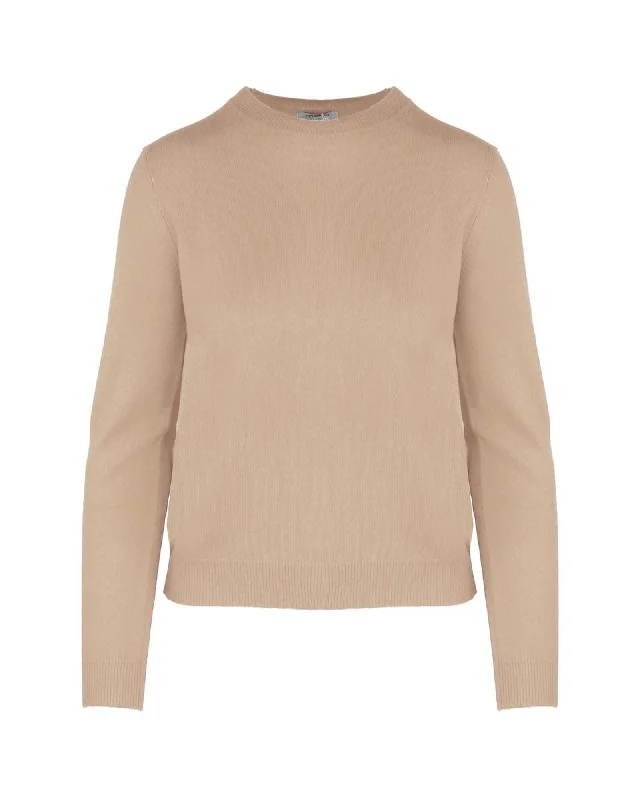 Streetwear Knit TopsMalo Cashmere Crew-Neck Sweater with Ribbed Cuffs and Hem