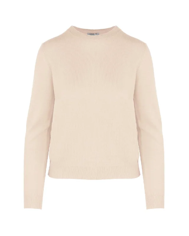 High-Fashion Knit TopsMalo Cashmere Crew-Neck Sweater with Ribbed Cuffs and Hem