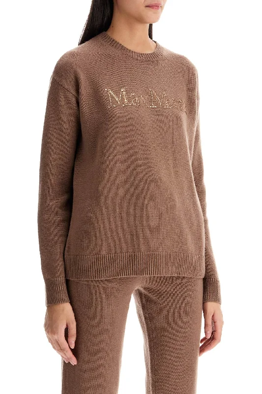 Turtleneck Knit Tops's Max Mara 'kassel' Strass Logo