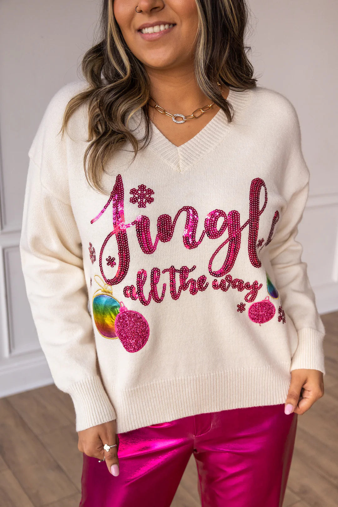 Lounge Knit TopsJingle All the Way Sequin Sweater