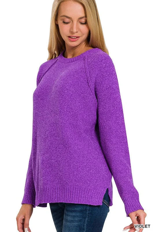 Formal Knit TopsSoftest Chenille Sweater {Violet}