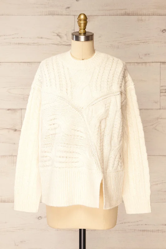 Hunting Knit TopsBoston | Ivory Cable Knit Sweater