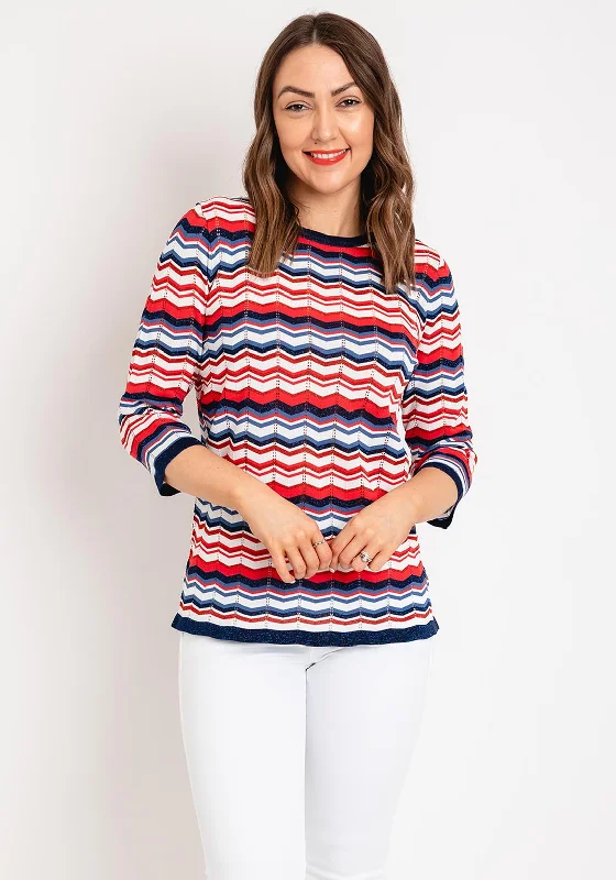 Yoga Knit TopsNatalia Collection Zig Zag Sweater, Coral