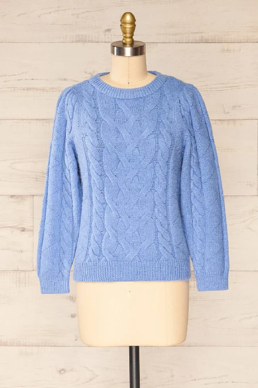 Punk Knit TopsInvera Blue | Cable Knit Sweater