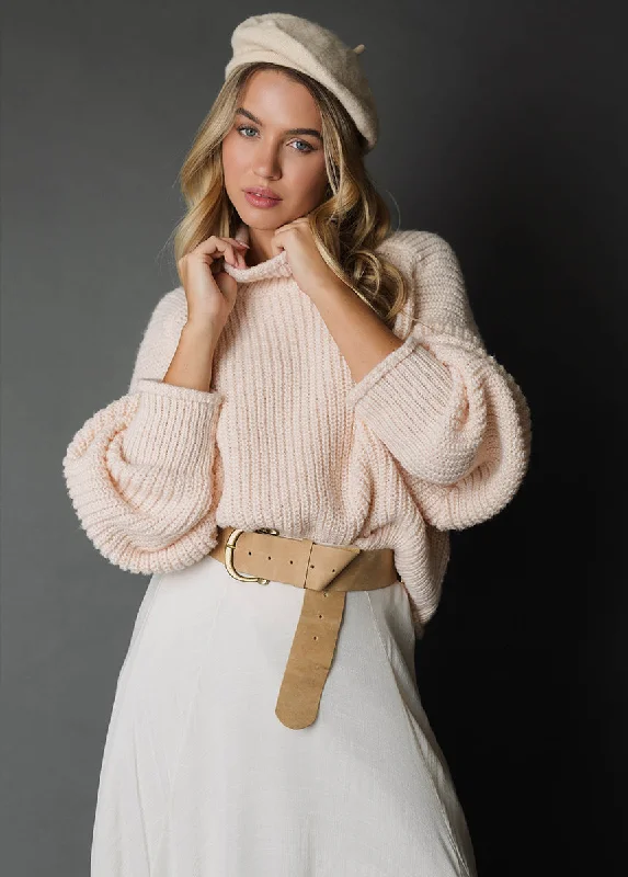 Retro Knit TopsKenzie Sweater in Heather Shell