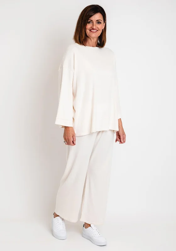 Layered Knit TopsSerafina Collection One Size Sweater and Trouser Set, Cream