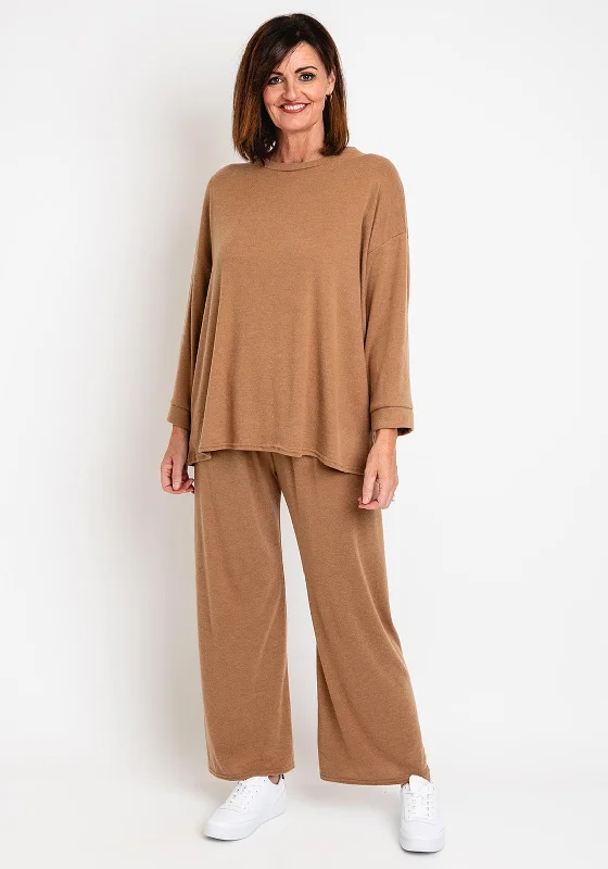 Sheer Knit TopsSerafina Collection One Size Sweater and Trouser Set, Taupe