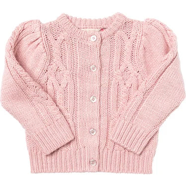 Logo Knit TopsPink Chicken Cable Constance Sweater- Dusty Rose