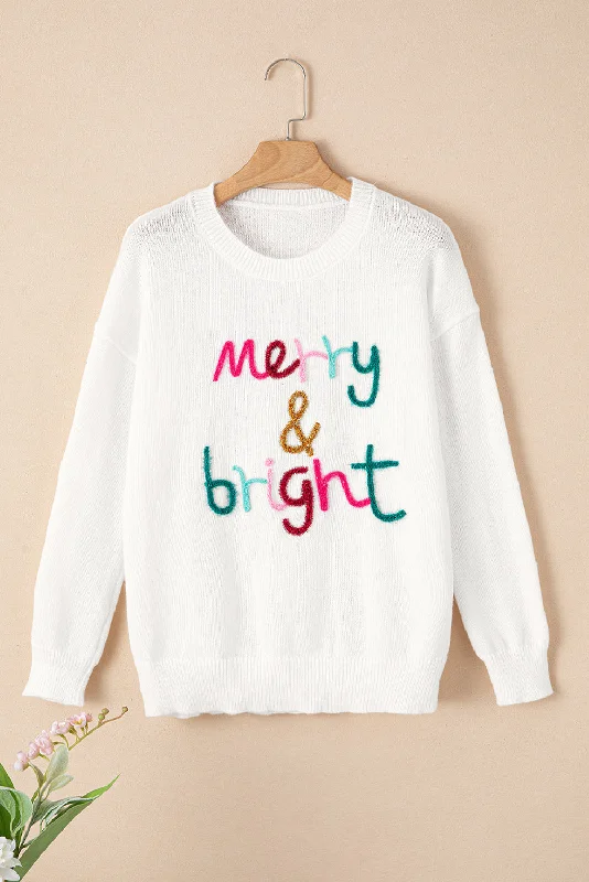 Polyester Knit TopsMerry & Bright Round Neck Casual Sweater