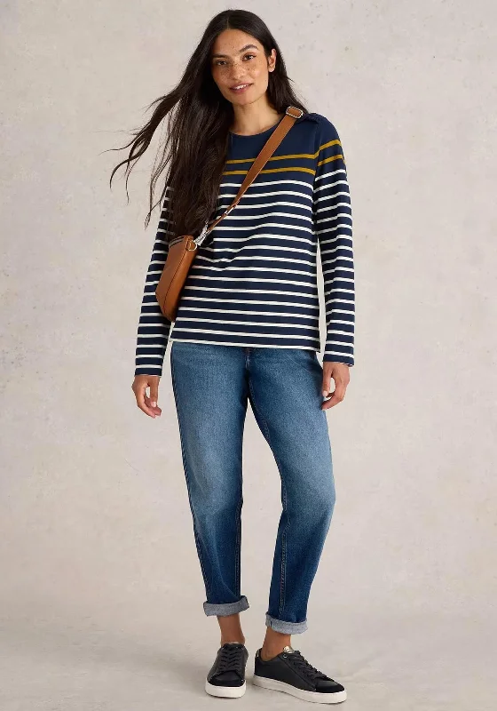 Button-Up Knit TopsWhite Stuff Whitney Striped Sweater, Navy Multi