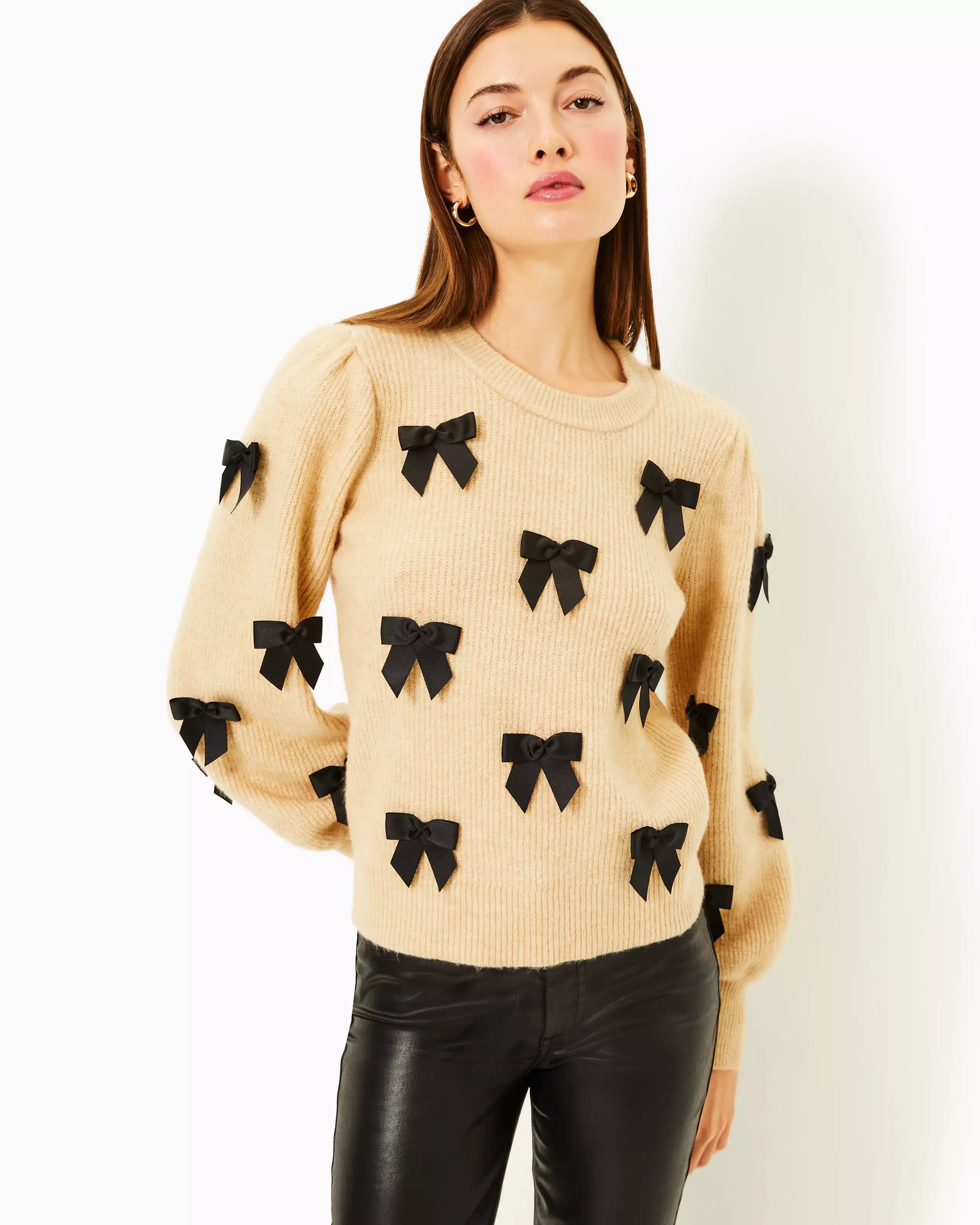 Lounge Knit TopsZarie Sweater (Wicker Tan Party Bows)