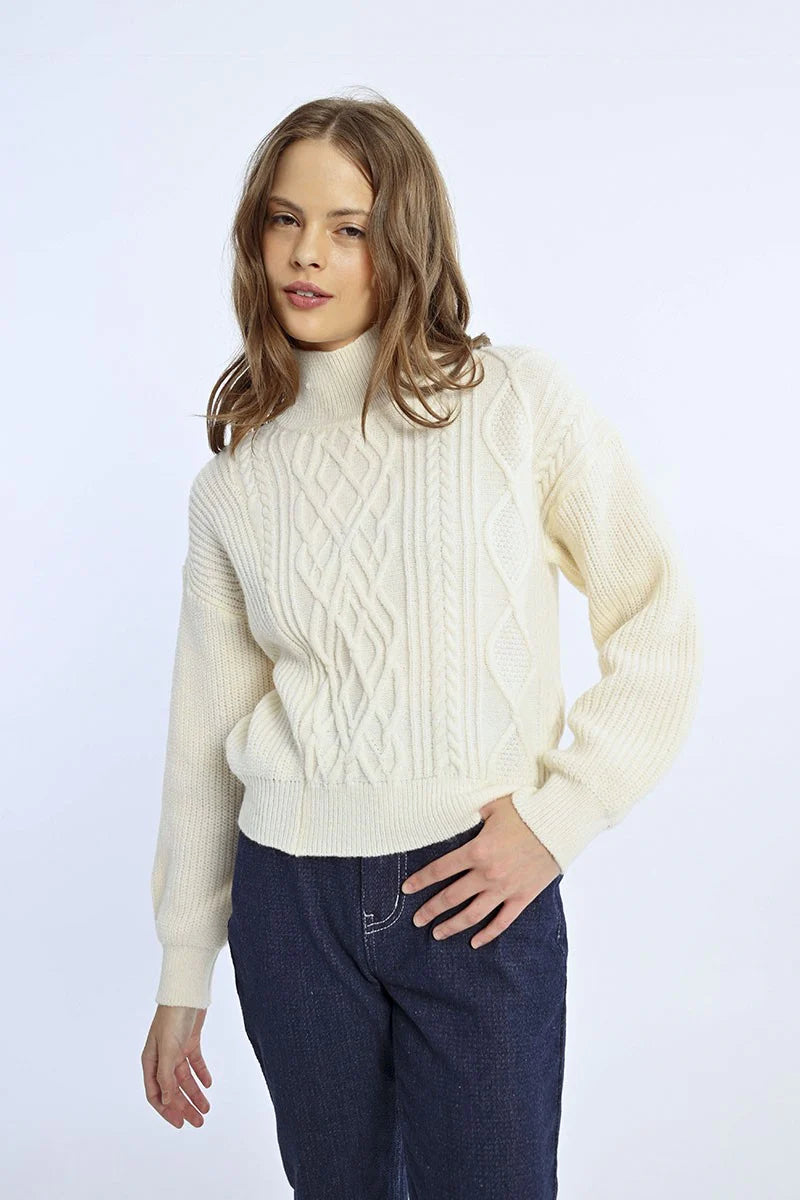 Fishing Knit TopsKnitted Sweater (Off White)