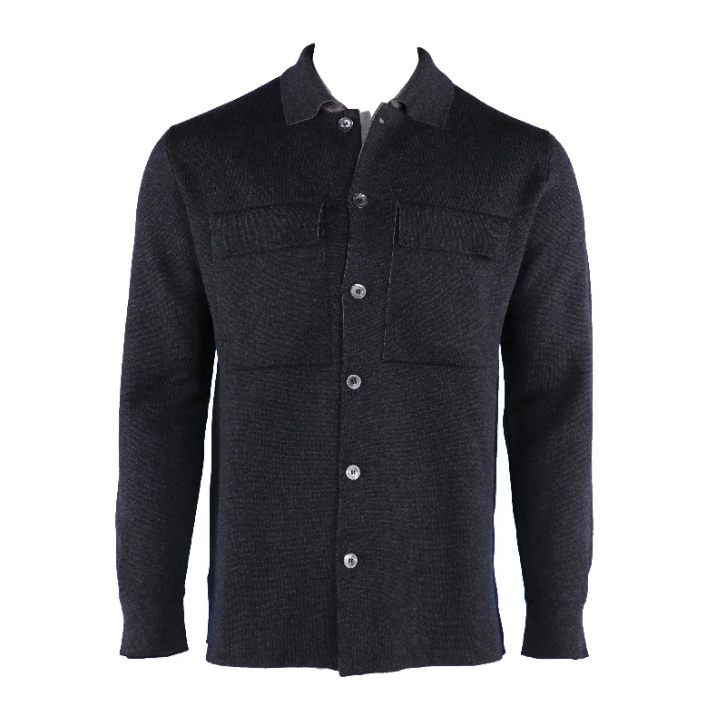 Longline Knit TopsExtrafine Merino Shirt Jacket