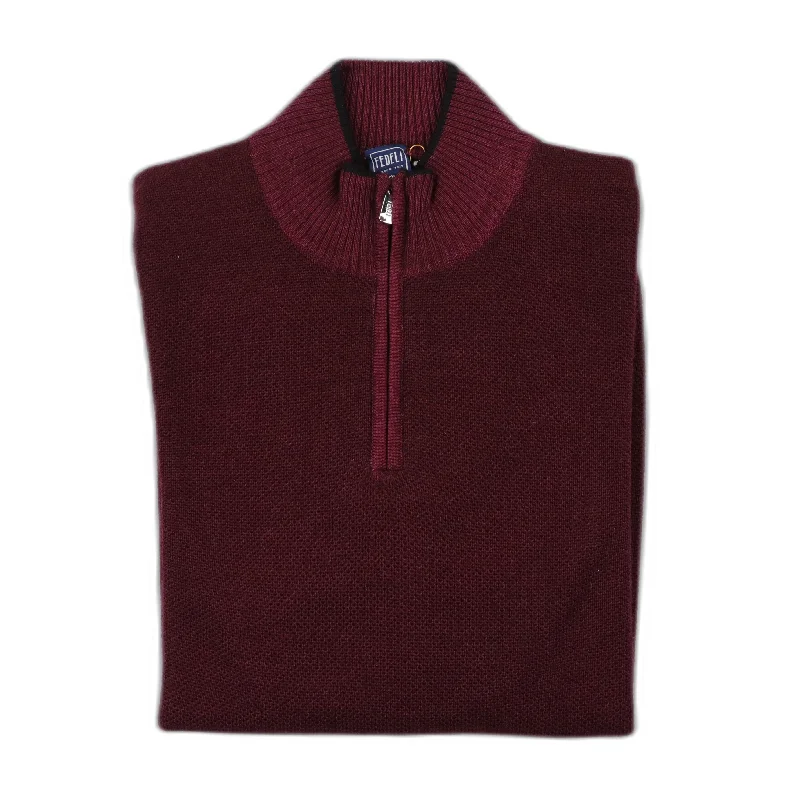 Branded Knit TopsFavonio Bahamas Merino Half Zip in Merlot