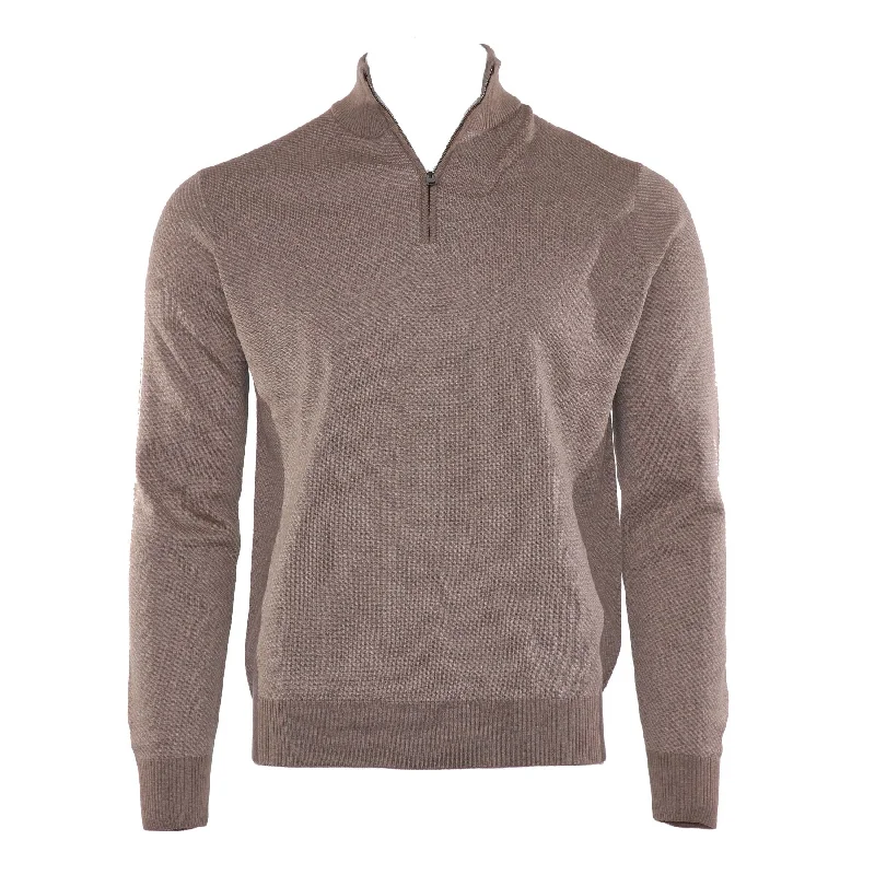 Lace Knit TopsMerino Twill Contrast Quarter Zip