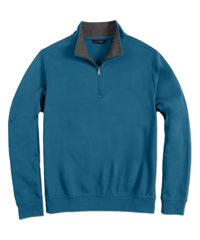 Polyester Knit TopsPima Interlock Zip Mock