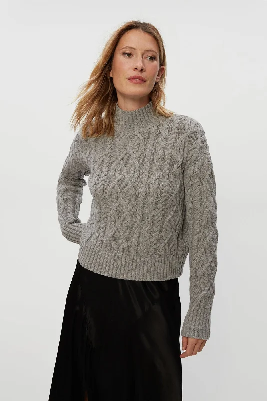 Boat Neck Knit TopsSuki Cable Mock Neck