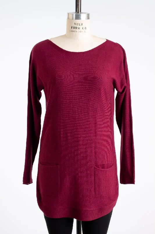 Long Sleeve Sweater in Berry