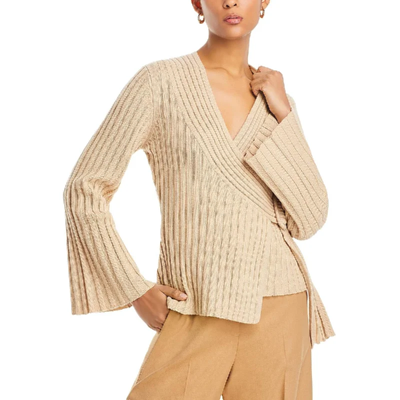 By Malene Birger Womens Ribbed Long Sleeves Wrap Sweater