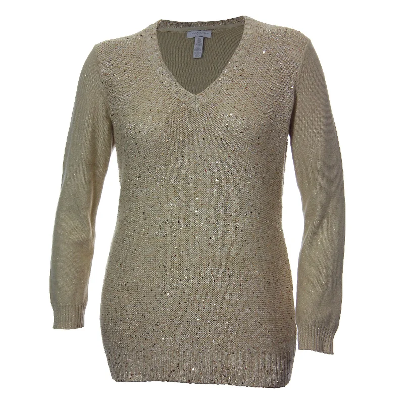 Beige w/ Gold Sequins