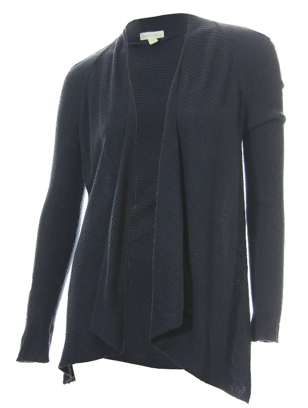 Charter Club Navy Blue Long Sleeve Open Drape Front Caridgan