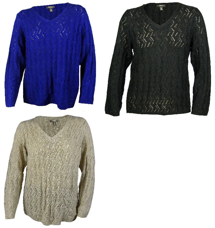 Style & Co Blue Beige or Black Long Sleeve High-Low Hemline Sweater